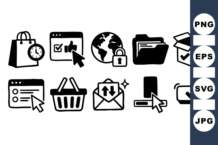 Hand Drawn Internet Icon SVG Vector