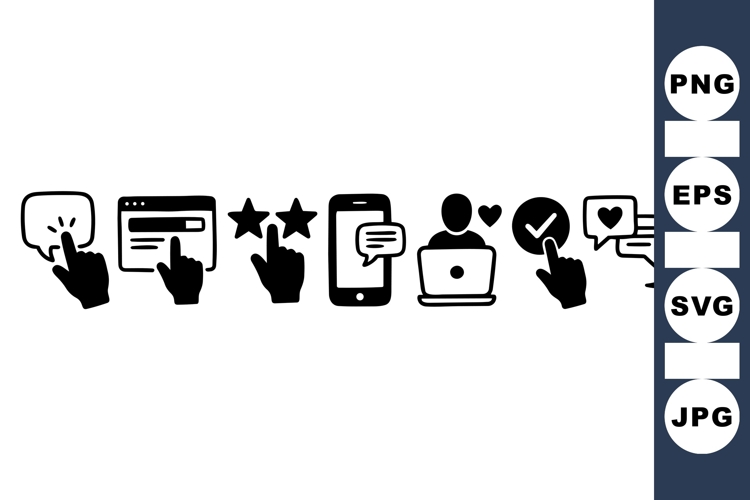 Hand Gesture Icon For Digital Interfaces