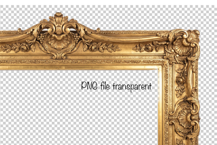 Gold picture frames PNG file transparent