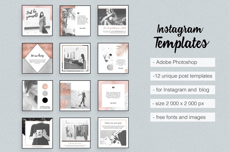 Rose Gold Instagram Templates