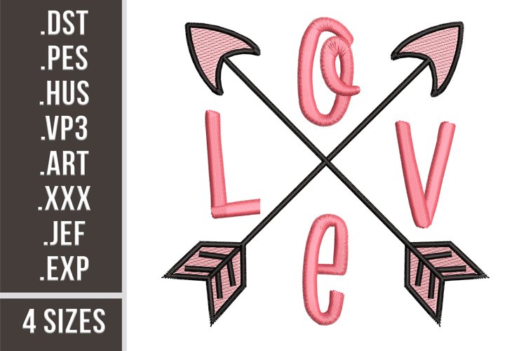 Love Arrows | Embroidery Design example image 1