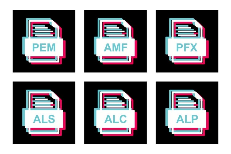 Set Of File Formats Icons