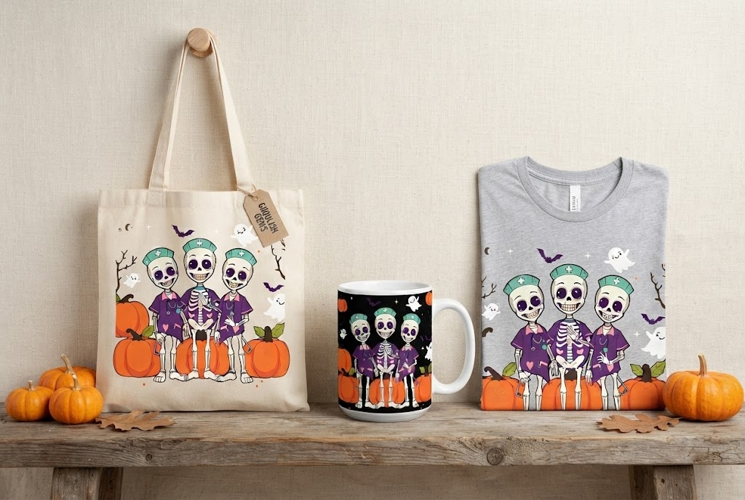 Skeleton Nurse Halloween PNG | Spooky Medical Clipart