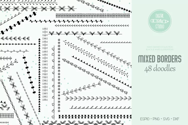 Seamless Borders | Hand Drawn Divider |Illustrator Brushes
