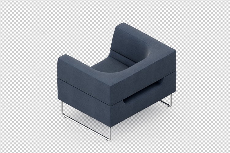 Isometric Arm Chair 3D isolated render example image 1