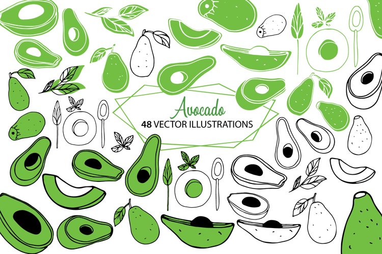 Avocado Set | Vector example image 1