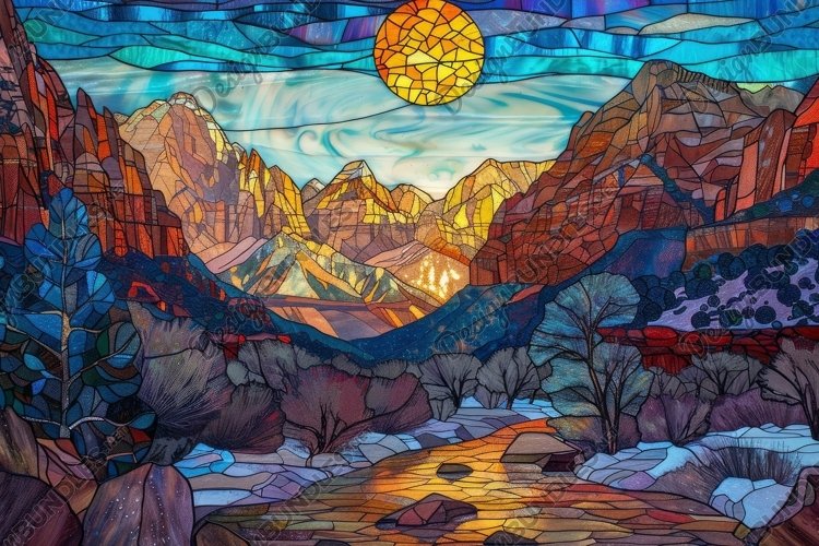 Stained Glass Texture Image 24