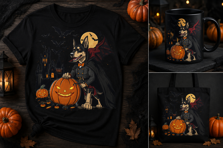 Halloween Vampire Dog PNG | Spooky Bat Dog Clipart