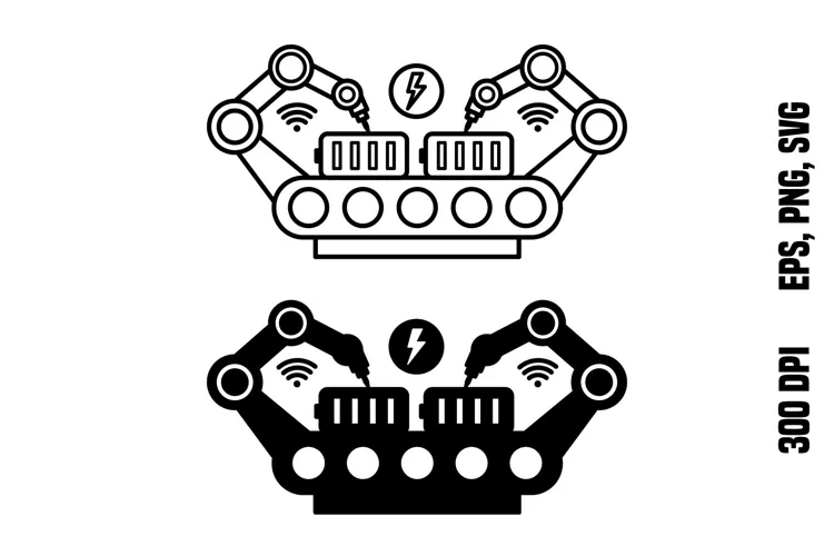 Automated Battery Assembly Icons