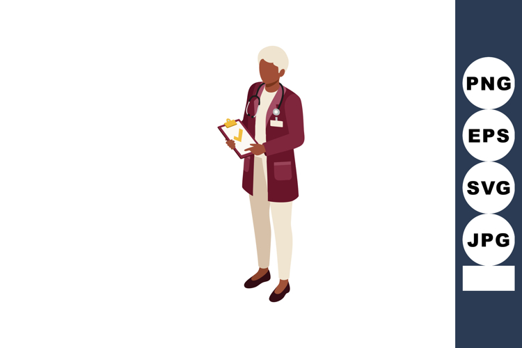 Medical professional doctor standing with clipboard in burgu