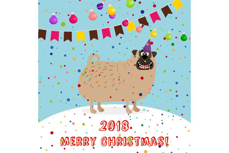 Big puppy 2018 merry christmas card example image 1