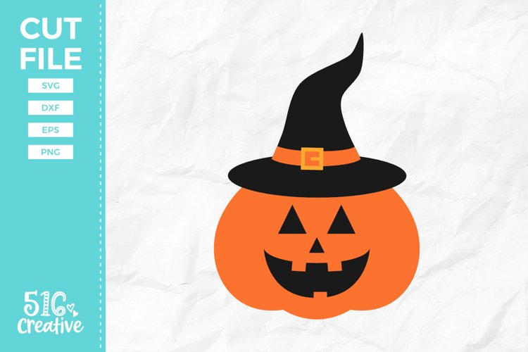 Jack o' Lantern Witch SVG DXF EPS PNG example image 1