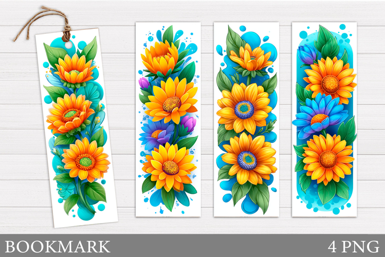 Floral Bookmark Design. Flowers Bookmark Sublimation