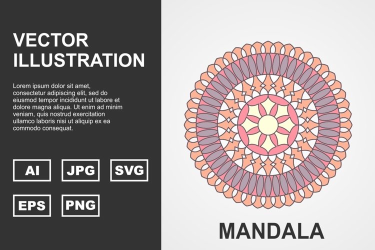 Colorful Vector Mandala Illustration Design example image 1