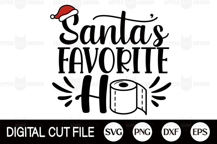 Santa's Favorite HO Christmas SVG, Toilet Paper Ornament DXF example image 1