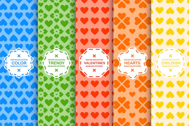 Color seamless cute hurts patterns example image 1