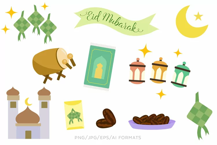 Eid Mubarak Vector Clipart