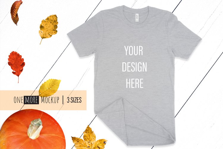 Fall T-Shirt Mockup I Bella Canvas 3001 Heather Athletic example image 1