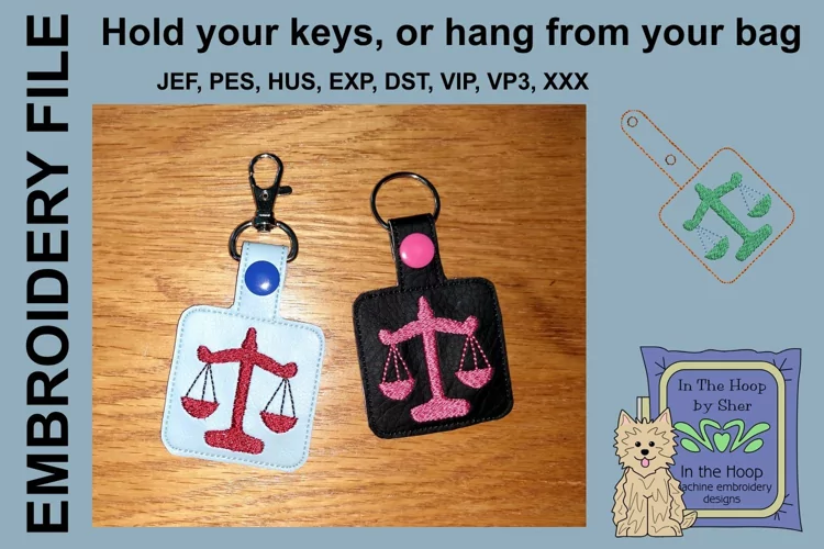 ITH Scales of Justice Vinyl Key Fob or Bag Tag - Snap