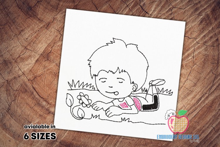Boy Looking At Flower example image 1