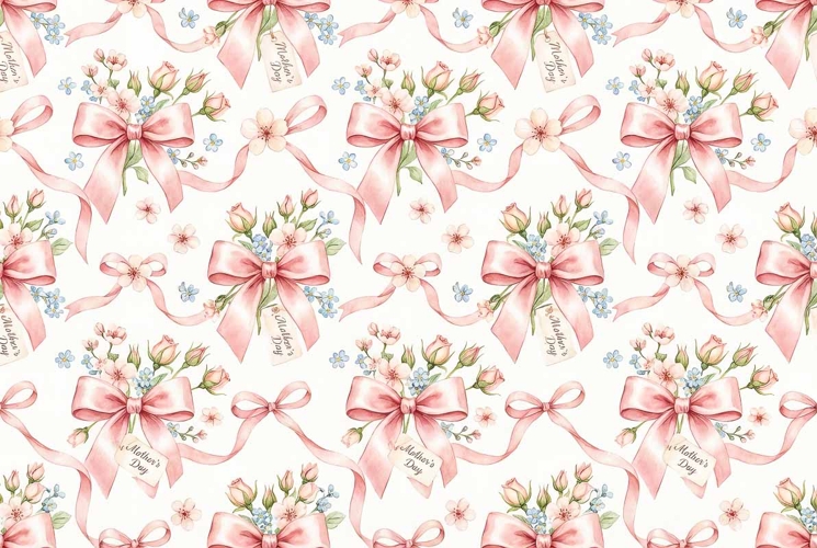 Watercolor seamless repeat pattern Mothers Day
