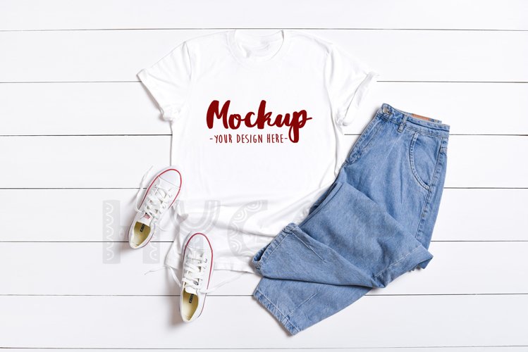Valentines Day Tshirt Mockup Bella Canvas 3001 White Tshirt
