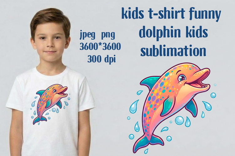 Kids t-shirt funny dolphin sublimation