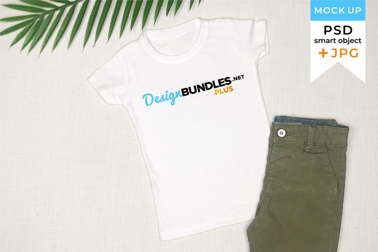 Mockup for kids t-shirt in JPG and PSD | Mockup background