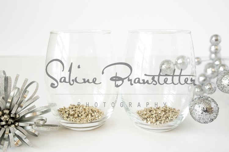 Two Stemless Wine Glasses Mockup