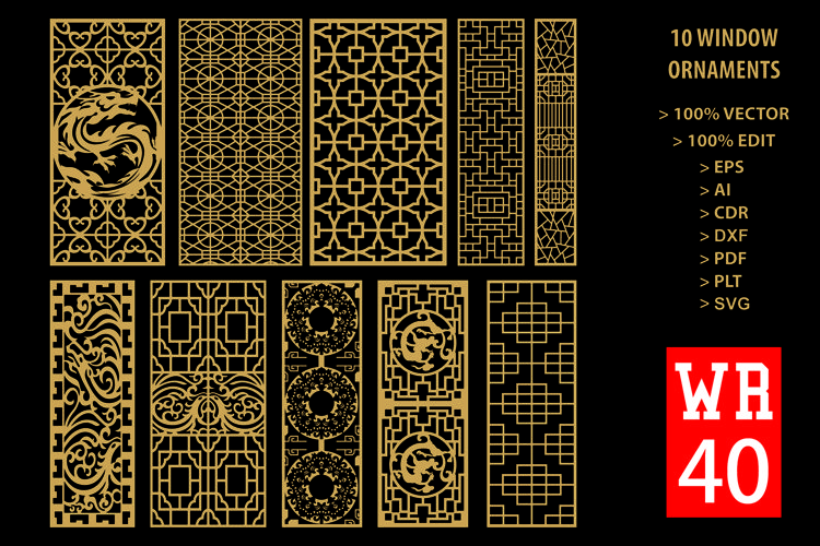 WR 40, Carved Window Ornaments Laser Cutting example image 1