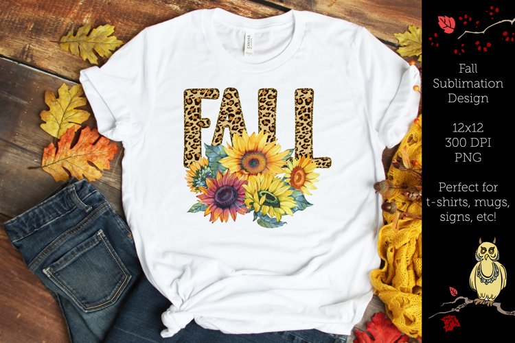 Fall Sunflower- Fall Sublimation Design example image 1