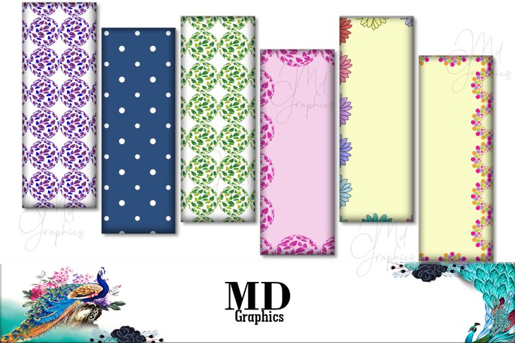 Bookmarks Digital Floral, Flowers Digital Cards, Images example image 1