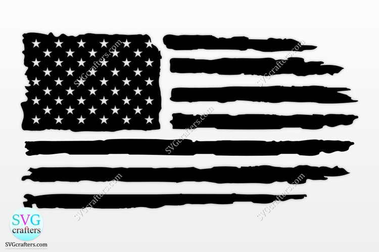 American flag svg, 4th of july svg, Distressed flag svg example image 1