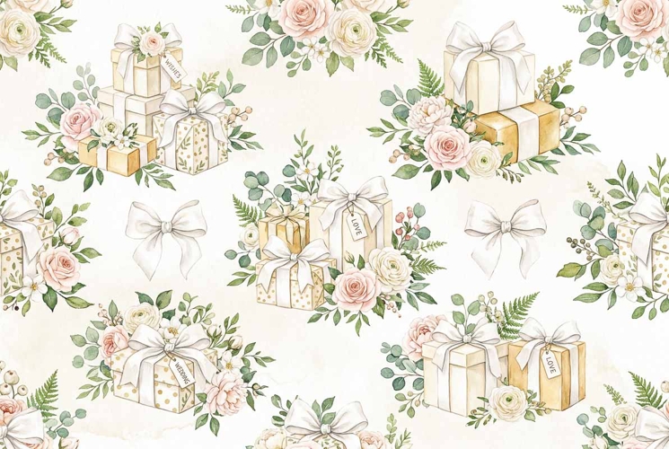 Gift Boxes White Ribbon Bows