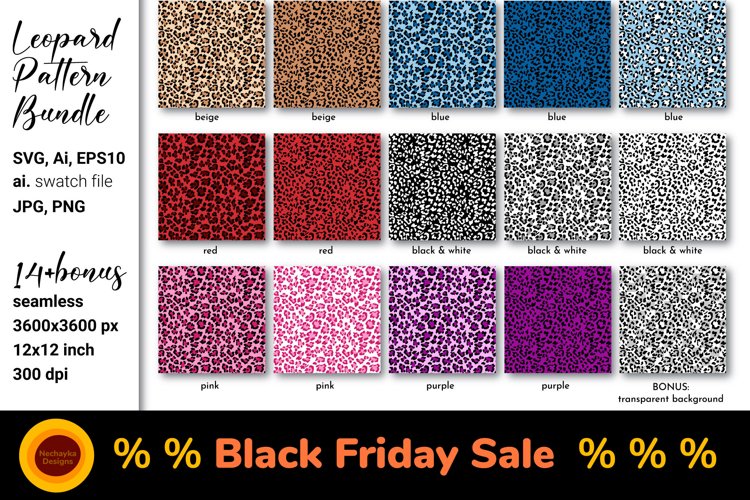 Leopard print SVG Leopard background Leopard pattern bundle example image 1
