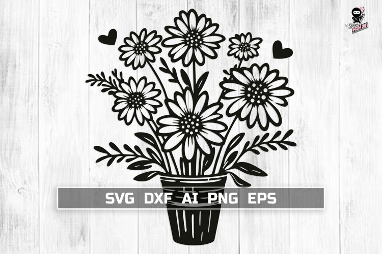 Dandelions SVG, Flowers Bouquet Cut File example image 1