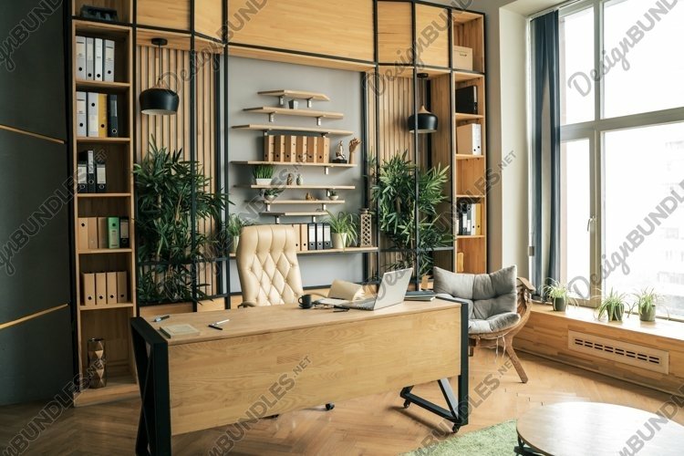 Modern office of general manager, businessman, ceo. Stylish example image 1