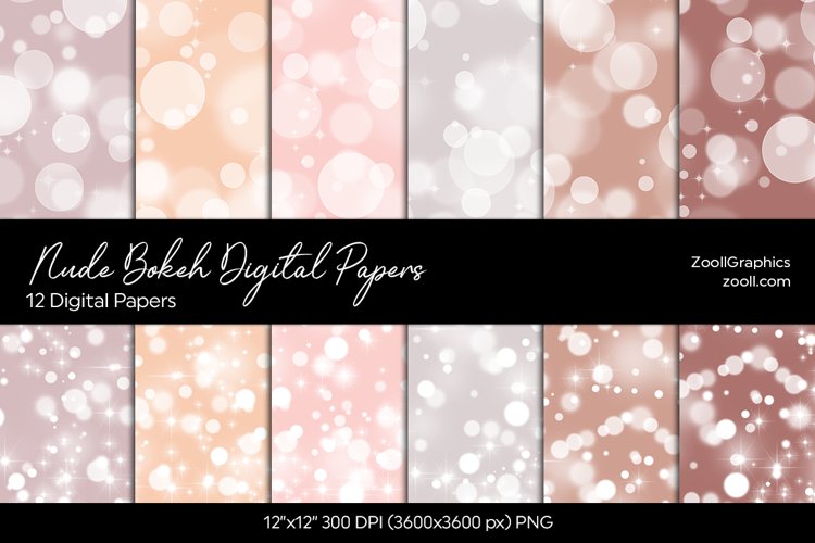 Nude Bokeh Digital Papers