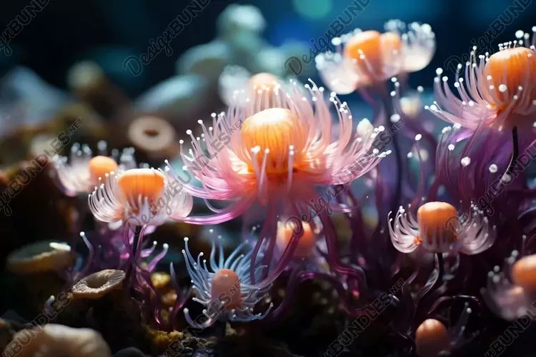 Colourful underwater plant Sea Anemone Scene