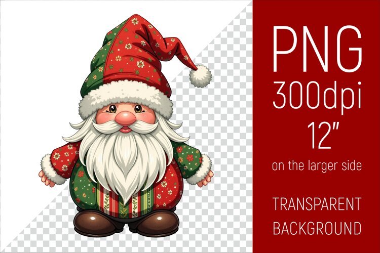 Christmas Gnome PNG | Christmas Sublimation Design example image 1