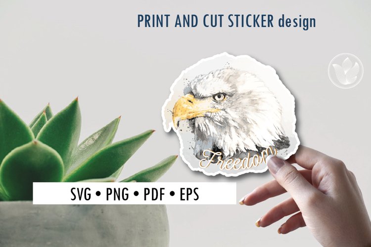 Watercolor Eagle freedom | Realistic Animal Sticker