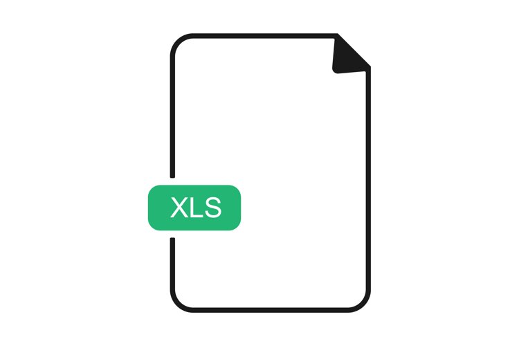 Excel document. File format. Outline transparent xls file example image 1