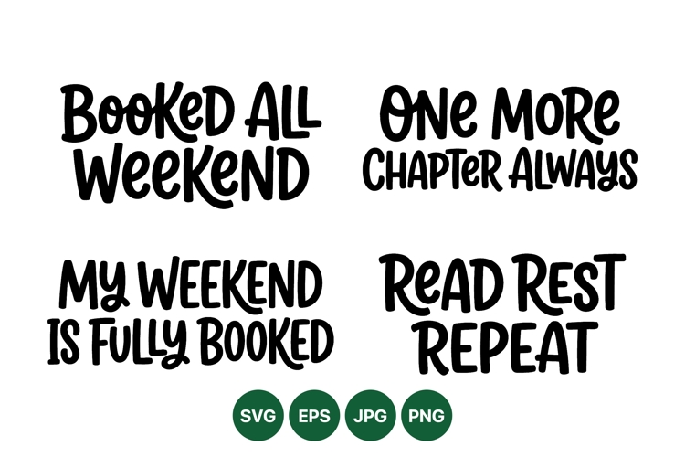 Hand Lettered Book Lover Quotes SVG Files for Crafts