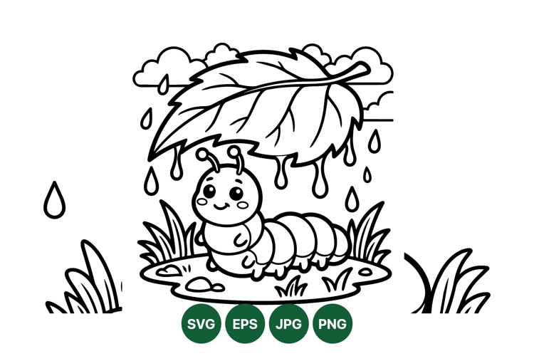 Cute Caterpillar Cartoon Clipart For Kids
