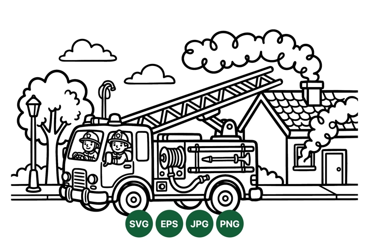Fire Truck Coloring Pages Image 4