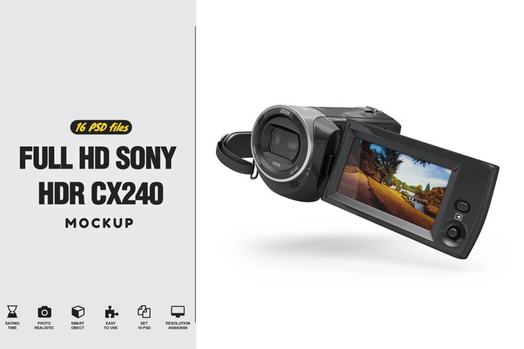 Full HD Camcorder Sony HDR CX240 Mockup example image 1
