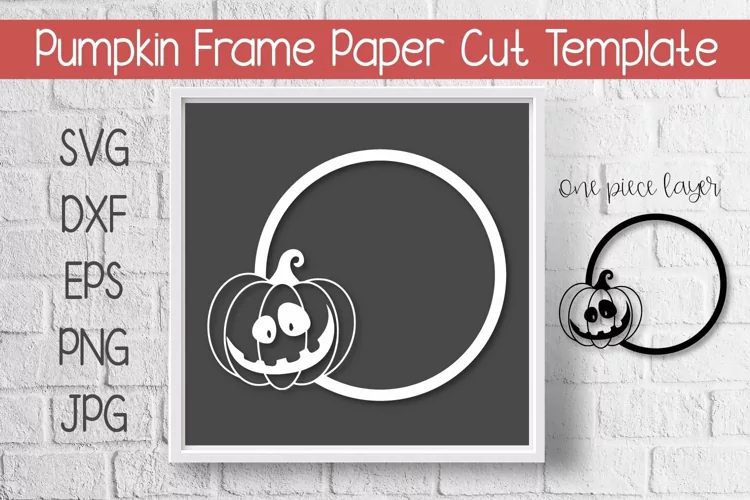 Pumpkin Frame Paper Template Cut Design SVG