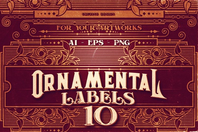 10 Ornamental Labels example image 1