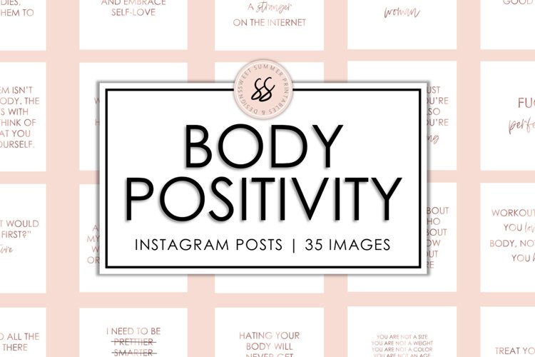 Body Positivity White and Rose Gold Instagram Posts example image 1