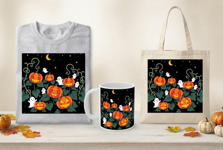 Halloween Pumpkin Vine PNG | Ghost Pumpkin Patch Clipart